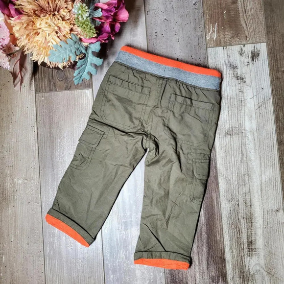NWT Cat & Jack Straight Leg Casual Boy Pants Size 12m Green Orange - Picture 11 of 12